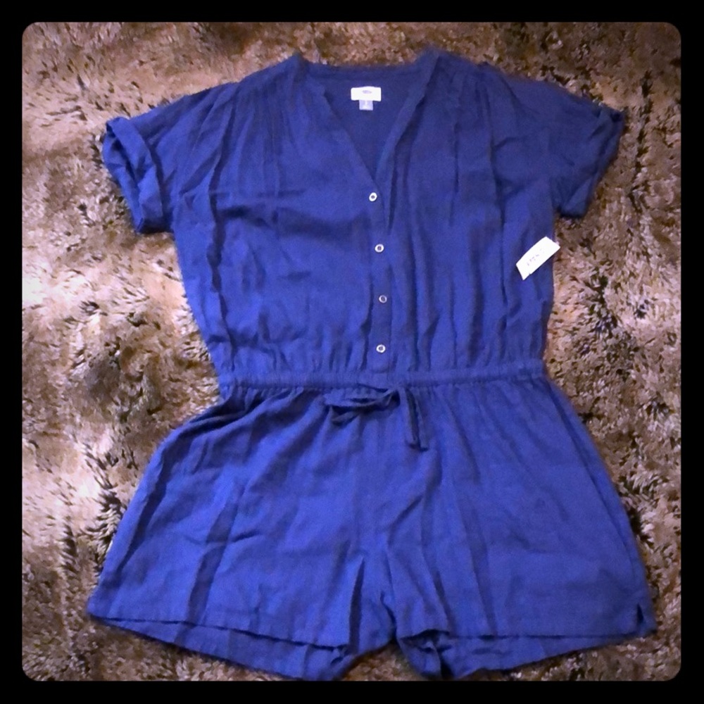 Navy/Demin Romper NWT